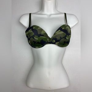 LS GRN CAMO Remix Lightly Lined Underwire Demi, 34B  *P1081